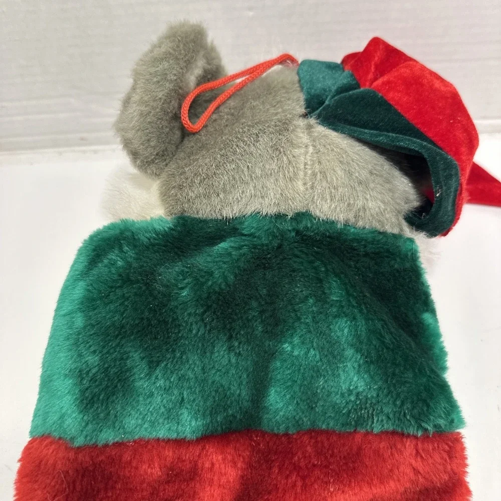 Gray Mouse w/ Santa Hat Plush Christmas Stocking 3D 23